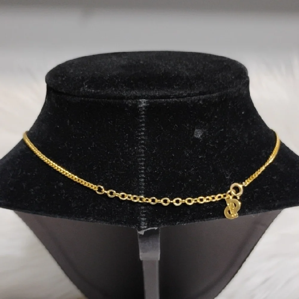 SALE! Authentic Dior CD Plated Gold W Crystal Details Pendant Necklace - Picture 12 of 15